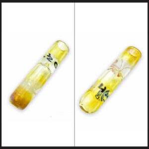 Tasters Medianos de Vidrio Amarillo con Grabado 420